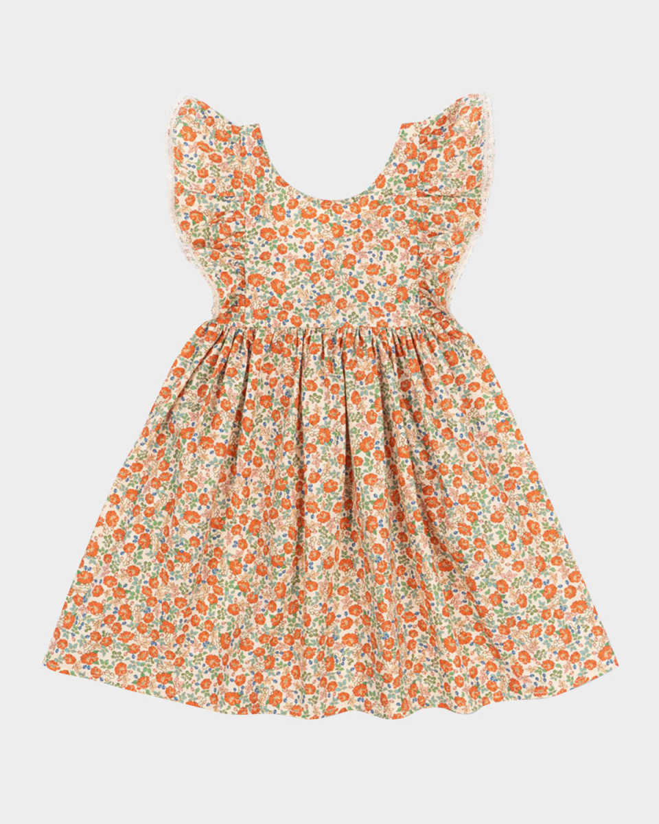 Girl's Verbena Printed Dress, Size 12M